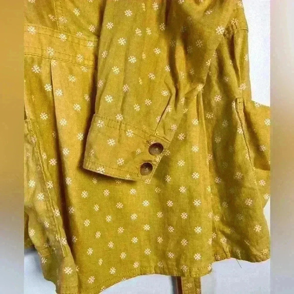 Maeve | Anthropologie Moana Linen Blend Button  Back Belted Blouse Size 2 - Picture 9 of 13